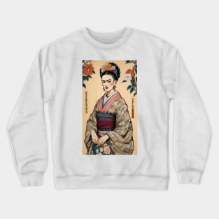 Frida's Eastern Serenity: Illustration Crewneck Sweatshirt